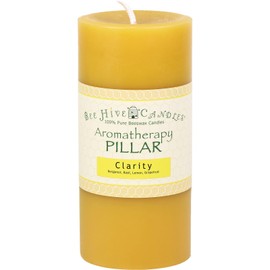 Bee Hive Candles 100% Pure Beeswax Aromatherapy Pillar Candle (3" x 6", Clarity)