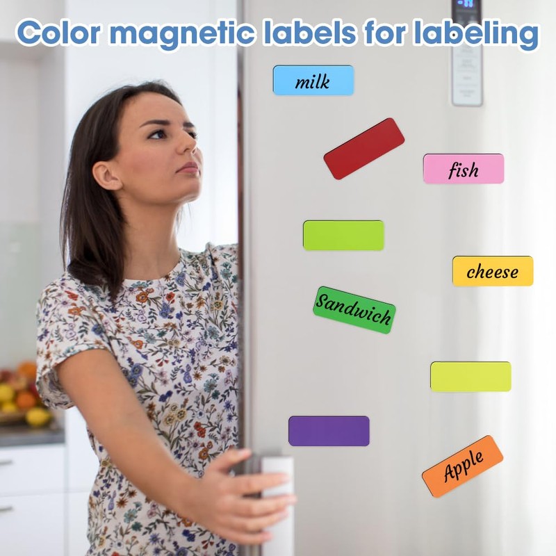 mizikuu Pack of 72 Magnetic Labels Writeable 30 x 80