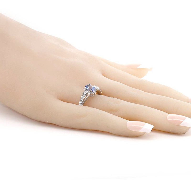 Gem Stone King 1.00 Cttw Anillo de Plata de Ley