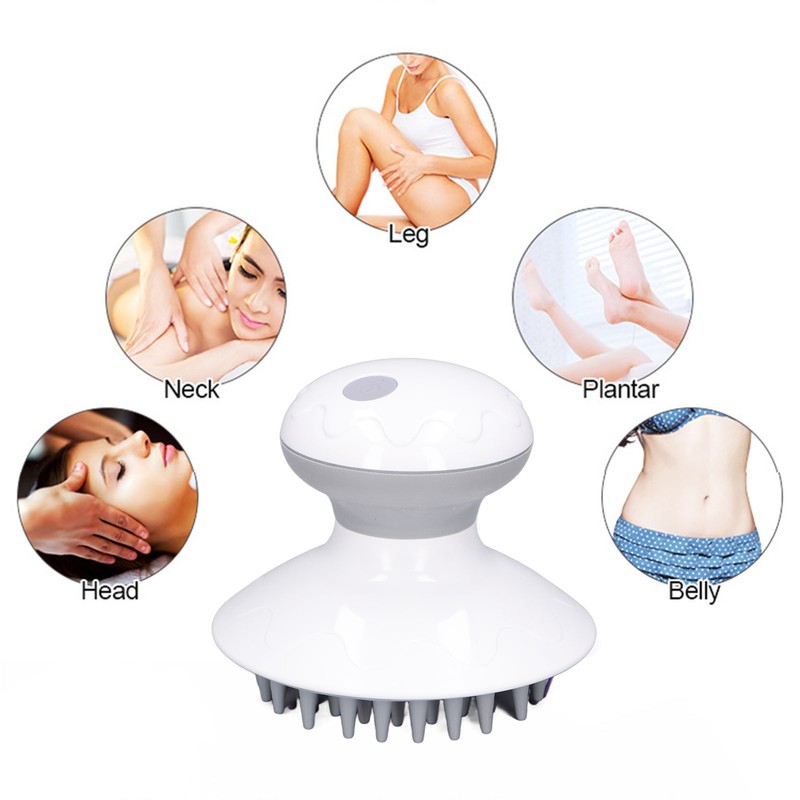 Vibrating Head Massager Rechargeable Kneading Waterproof Multi Functional Electronic Scalp
