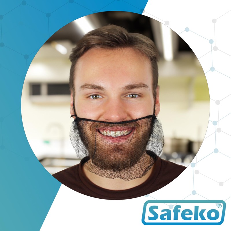 SAFEKO Disposable Honeycomb Nylon Beard Nets | Breathable, Durable |