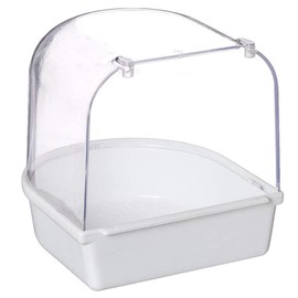 Bird Water Bath Tub for Pet Cage Hanging Bowl Parrot Birdbath Pet Cleaning, Durable PVC, Easy Installation