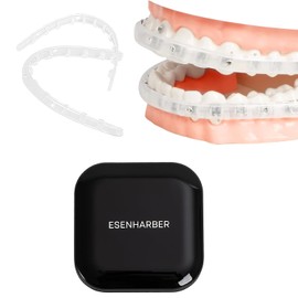 Cubierta de comodidad para brackets, protector labial, protector bucal, almohadilla labial, protector de dientes para brackets, alineador, alternativa a la cera dental, clip duro y rígido, en estuche