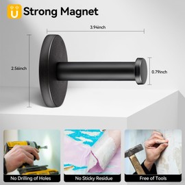 Bonsture Magnetic Hooks for Cruise Cabins, Black Magnetic Wreath Hanger, Locker Accessories, Strong Magnetic Hooks for Grill, Cruise Ship, Garage, Classroom, Whiteboard, Hanging (5.5lb)