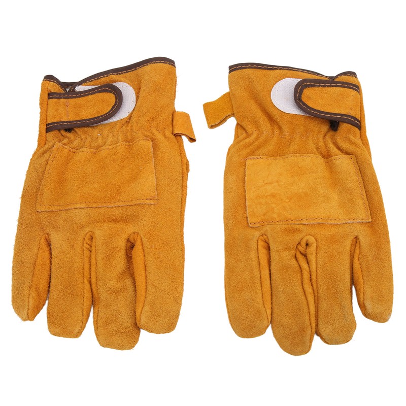 Heat Resistant Gloves Calf Leather Polyester Hand Protection BBQ Grill