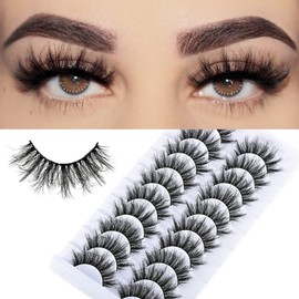 FARRED Fluffy Eyelashes 8D Faux Mink Lashes Natural Look Lash Short Fake False Eyelash 10 Pairs (Z07|9-18MM)