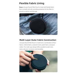 Kase Unilayer Filter Zipper Storage Pouch Holds up to 82mm