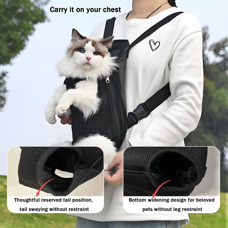 Pet Carrier Backpack,Adjustable Neck Circumference and Front Carriers,Widened Shoulder Strap,Adapt