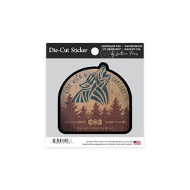 Die Cut Sticker Pacific Northwest, Live Wild and Explore, Wolf Howling, Contour Vinyl Sticker 1 to 3 inches (Waterproof Decal for Cars, Water Bottles, Laptops, Coolers), Small