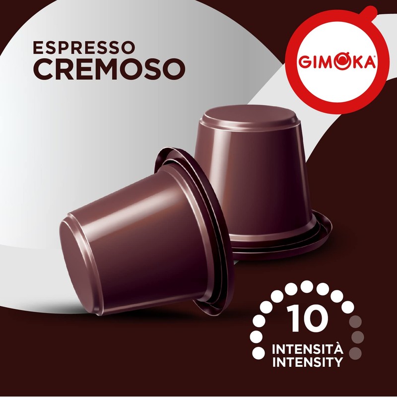 Gimoka - Nespresso Compatible Coffee Capsules - 100 Pods (Cremoso)