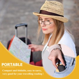 Yiwaeye Folding Reading Glasses Blue Light Blocking, Soft Nose Pad Spring Hinge Portable Thin Readers for Men Women 3 Pack Black/Gunmetal/Blue +1.25