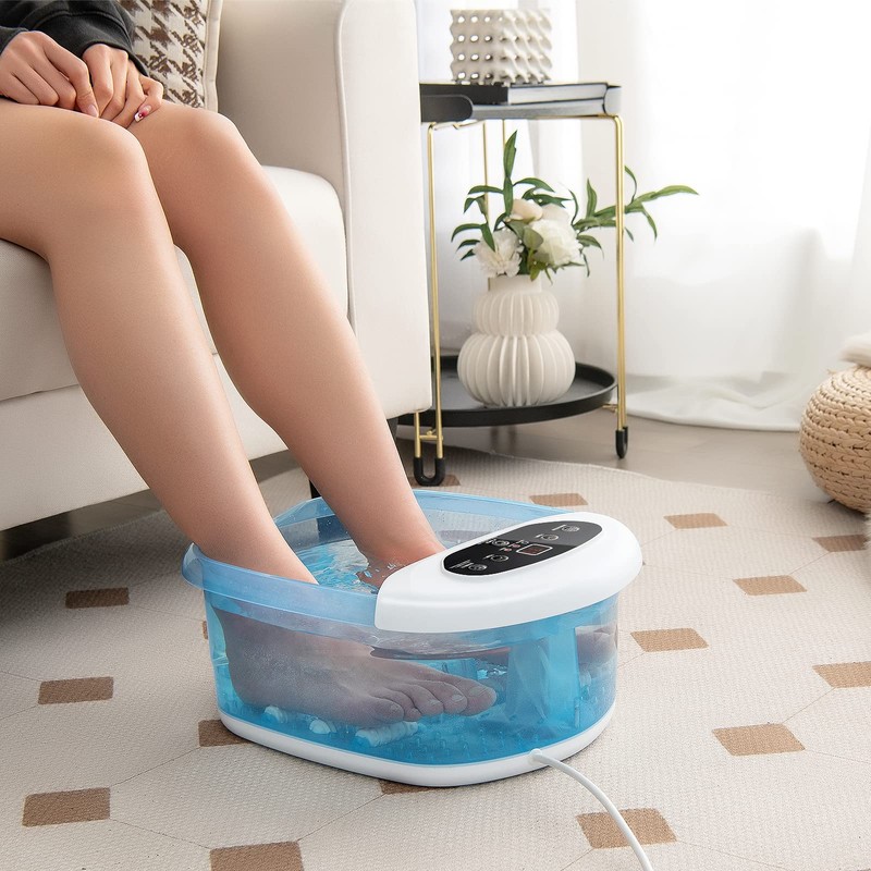 COSTWAY Foot Spa Bath Massager, with Heat, Bubbles & Vibration