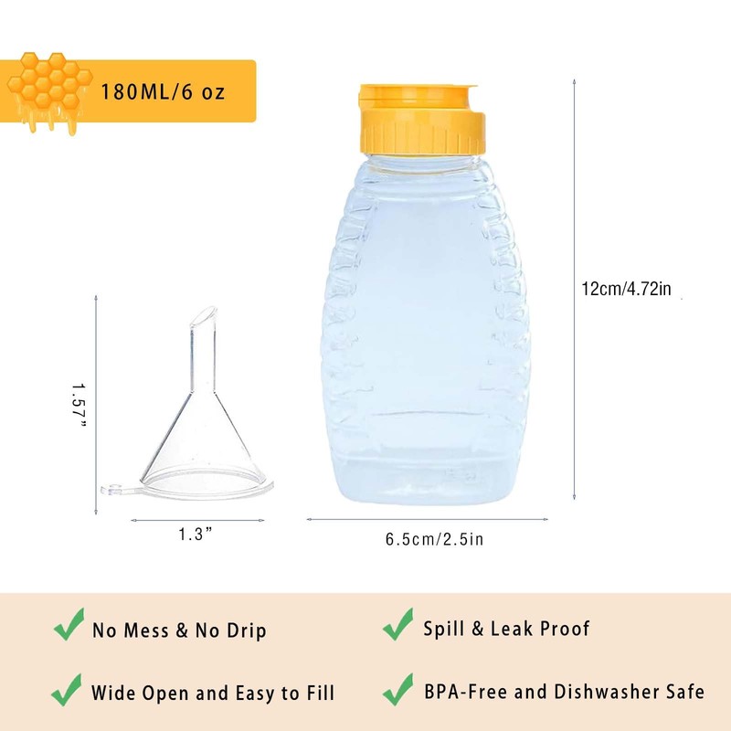 THYULIFE - Botella exprimida de miel, paquete de 2