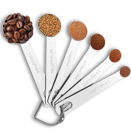 Metal Measuring Spoons Set - Baking Essentials,Premium Stainless Steel Kitchen Gadgets with Precise Measurements for Home and Professional Use,Nesting Teaspoons for Easy Storage - 6 Piece