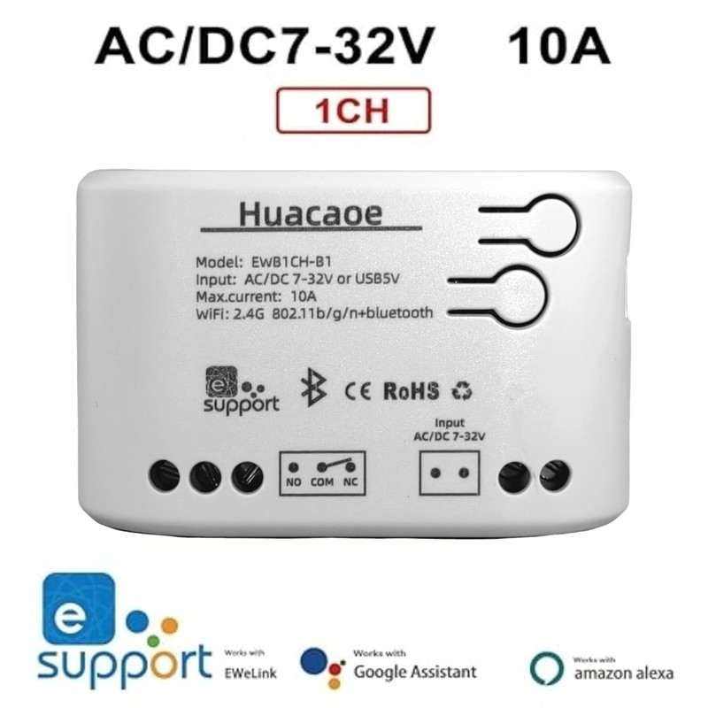 EWeLink 1CH 7-32V Smart Switch,Self-Locking Relay Switch,Mobile Phone Remote Control