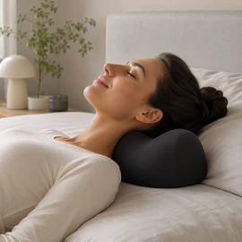 Contoured Cervical Pillow for Comfortable Sleep – Supportive Adult Bed Pillow with Hand-Washable Cover