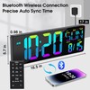 XREXS Large Digital Wall Clock Bluetooth Sync, 17.2" RGB Color