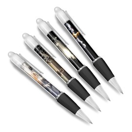 DV DESIGN Set of 4 Chess White Ballpoint Pens - Pieces Player Board Game Strategy Queen King Boys Girls Men Women Theme Pen #79394