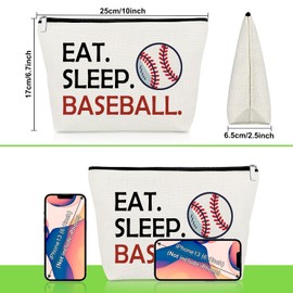 Baseball Lovers Gifts for Women Softball Mom Makeup Bag Appreciation Thank You Gifts for Baseball Coach Team Teacher Cosmetics Bag End of Season Presents Birthday Christmas Travel Cosmetic Pouch