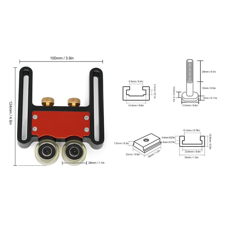 Table Saw Feeder, Guide Roller, Woodworking Double Wheel Sliding Guide