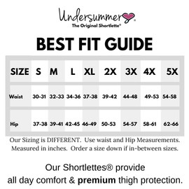 Undersummers Lace Slip Shorts, Shortlette Slip Shorts for Women Under Dress, Thigh Anti Chafing Shorts for Women with Full Coverage (3X, Black)