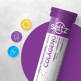 Colágeno + Coq10 + Biotina 3 Pack Seltz Tabs Efervescentes Sabor Mora azul