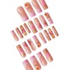 Flower Press on Nails Square Shape Long Fake Nails 3d