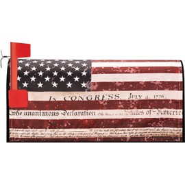 2025 American Flag Welcome Magnetic Mailbox Cover，7.4 July Fourth Festival Courtyard Decoration 21" Lx 18" W Mailbox Cover Suitable for 19 "x6.5 Standard