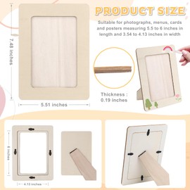 SAYAYA 40 PCS Wooden Picture Frames for Crafts, 4" x 6" Unfinished Solid Wood Photo Frames for Crafts, Perfect for DIY Painting Birthday Party Mother's Day Gifts Decorative Projects