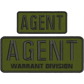Embroidered Patch - Patches for Women Man -A G E N T W D Embroidery Patch Hook ON Back OD Green/Black