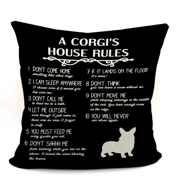 Mancheng-zi Corgi Pillow Covers 18x18,Corgi Gifts for Corgi Lovers,Corgi Gifts,Corgi