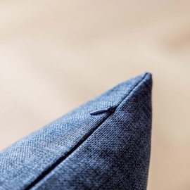 Demetex Navy Throw Pillow Covers 18x18 Set of 2 Square Decorative Pillowcases Dark Blue Linen Accent Pillow Cover for Couch Bed Sofa, 18x18 inch, Navy Blue