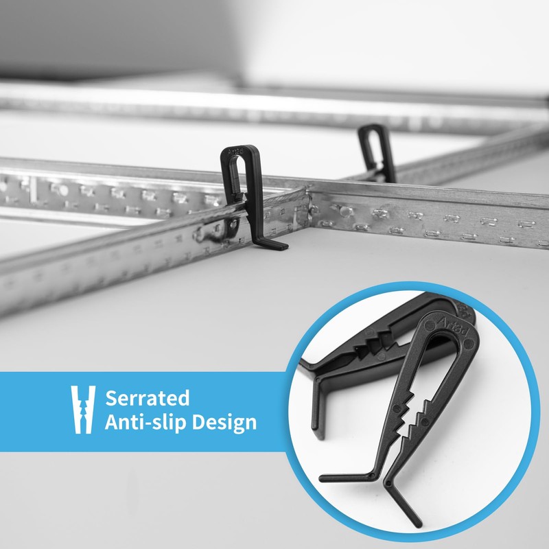 Art3d 50-Pack Hold-Down Clip for Drop Ceiling Tiles, 1.9 x