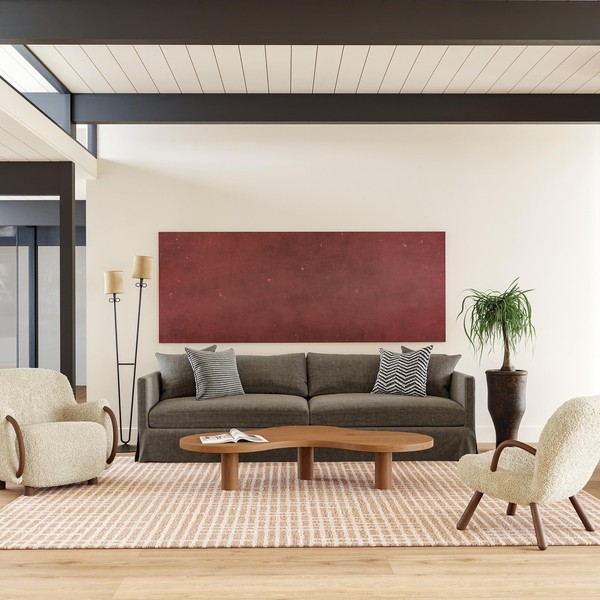 Rugs USA Gio Crosshatch Wool Area Rug, 4x6, Beige