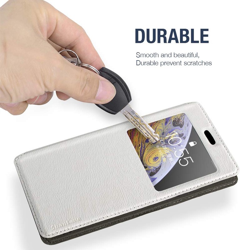 Shantime Viewable Window Leather Flip Case Compatible with AGM Glory