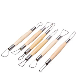 Kingsie Shears, Clay Tools, Set of 6, Wooden Clay Spatula, Carving Tool, Ceramic, Clay Craft, Modeling Tool, Craft