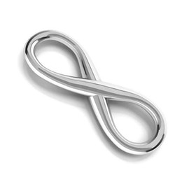 DIY925 Infinity Connector, 16.5 mm, 925 Sterling Silver Pendant in Jeweller's Quality, Sterling Silver, No Gemstone