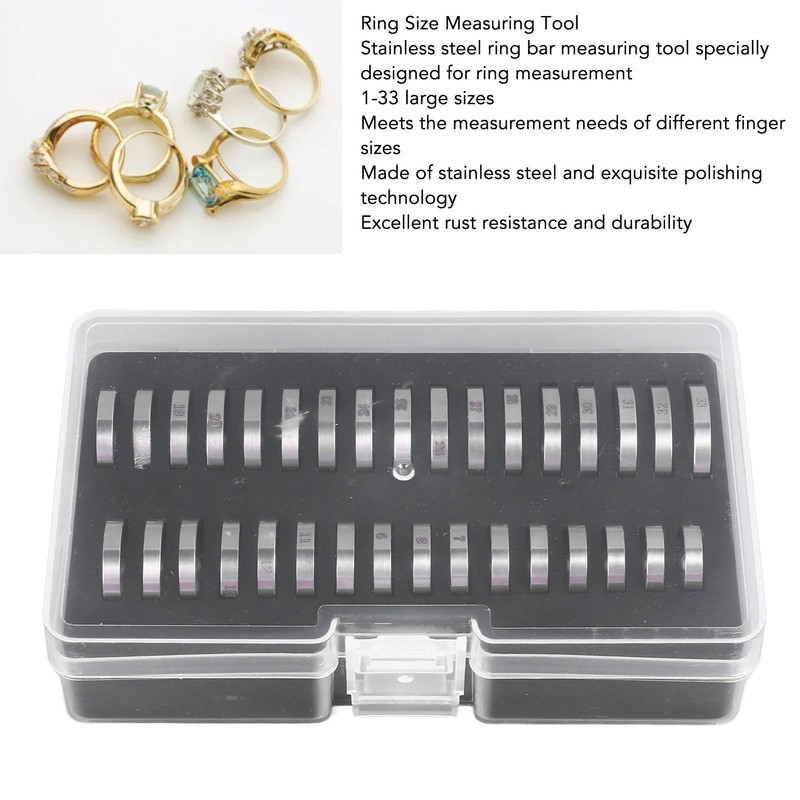 Tyenaza Ring Sizer Measuring Tool, Portable Exquisite Polishing Stainless Steel