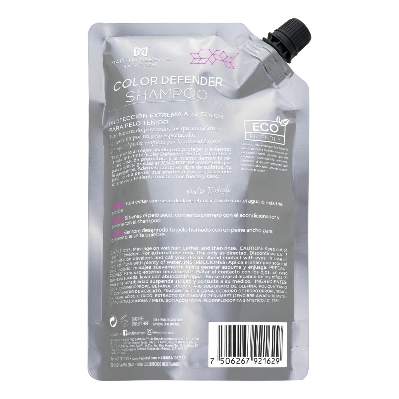 MARTHA DEBYALE HAIR TECH Color Defender Shampoo Pouch. Color, con