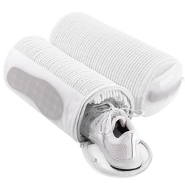 Teletrogy Shoe Washing Machine Bag with 2 Separate Mesh Pockets - Wash Laces, Insoles & Socks Together in One Step, Reusable Sneaker Laundry Bag Invisible Zipper for Washer Dryer Safe (2Pcs White)