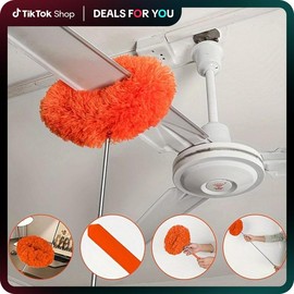 Ceiling Fan & Household Dust Buster: Washable Microfiber Duster, Ideal for Summer and Fall Cleaning – Decoration-worthy Housekeeping Essential with Extension Pole:_Blue_2-Pack