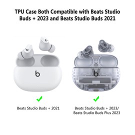 Frylaa Beats Studio Buds + Case Clear Black Glitter,Beats Studio Buds Case 2021,Clear Case for Beats Studio Buds/Buds + Case Cover,Shockproof Soft TPU Beats Earbuds Case with Carabiner Women-Black
