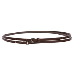 3/8" (10 mm) Skinny Studded Double Wrap Belt, Brown | S/P - 33