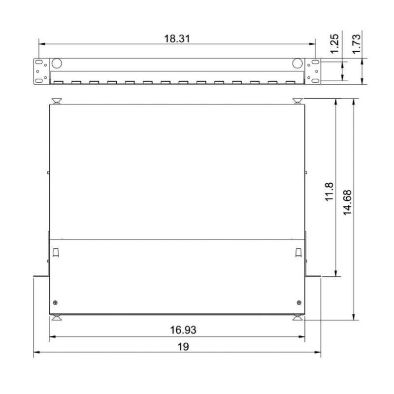Unbranded/Generic 24 Fiber 1RU Rack Mount FDP Patch Only w/