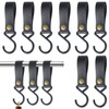 Prmape Pack of 8 S Hooks with Leather Loop, Multifunctional