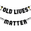 Old Lives Matter Banner 16 Feet Glitter Black Pre Strung