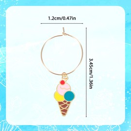 YBEATY 24 Pcs Wine Glass Charms Identifier Tags Markers Funny Drink Charm Favors Decorations Summer Christmas Wine Tasting Party Supplies for Stem Glasses