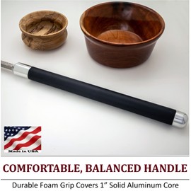 Simple Woodturning Tools Colored Lathe Tool Handle - Solid Aluminum with Foam Grip - accepts full size (1/2" tang) Carbide Turning Tools, USA Made (Silver)