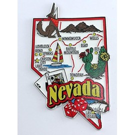 Nevada State Map and Landmarks Collage Fridge Souvenir Collectible Magnet