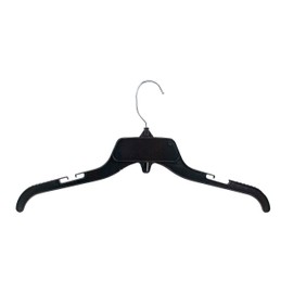 Hangon Recycled Plastic with Notches Shirt Hangers, 17 Inch, Black, 10 Pack